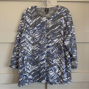 Chico’s Travelers Collection Watercolor Applique Jacket Women’s Sz 3 XLarge/16